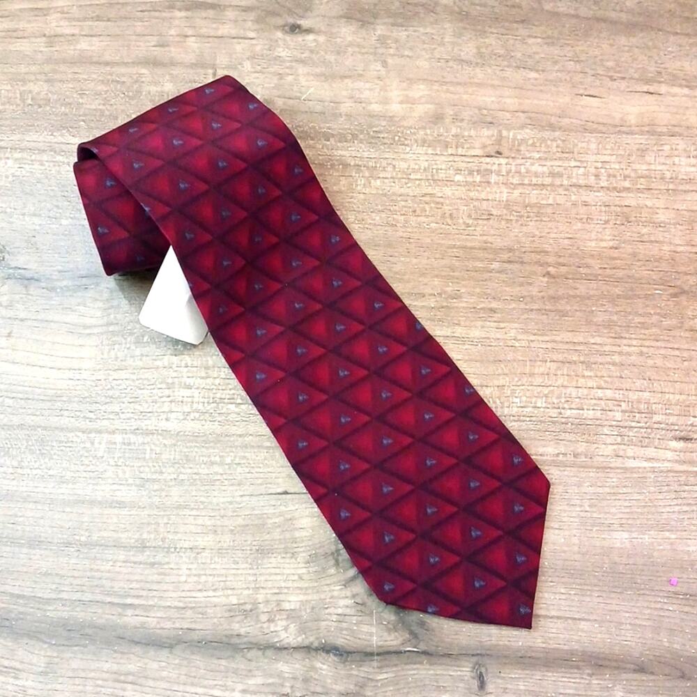 Axis LA Vintage Maroon Tie Deadstock 100% Silk